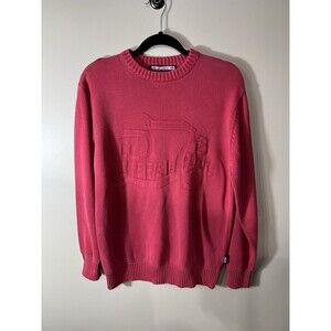VTG Pepsi Cola Spell Out Men's Red 90s Knit Pullover Crewneck Sweater Medium
